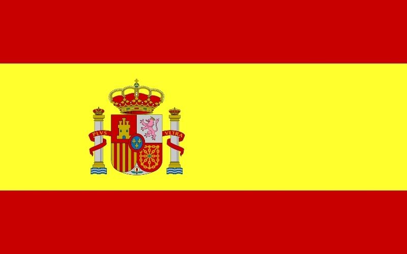 Spain is made up of 17 autonomous regions. This image shows the red and yellow flag of Spain.