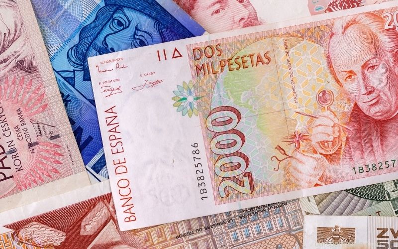 spanish peseta - image in a blog post asking does spain use euros or pesos