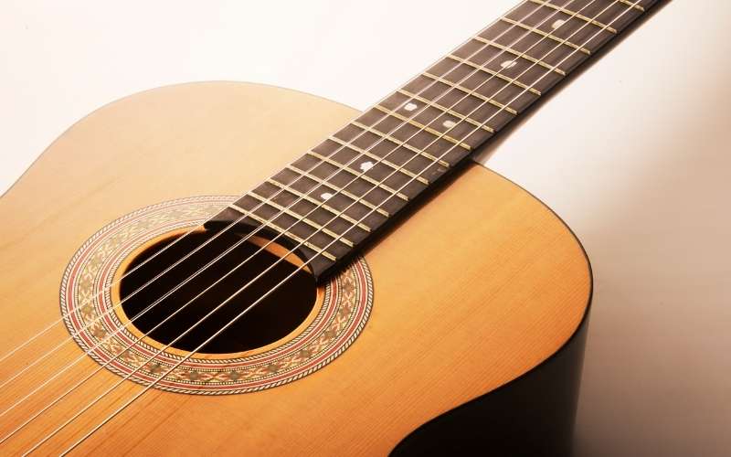 photograph of an acoustic classical spanish guitar