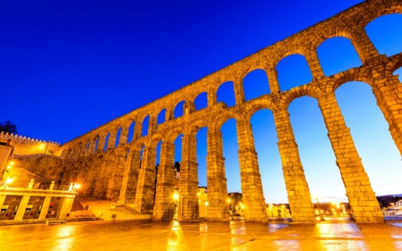 the ancient roman aqueduct from 1st century AD of roman