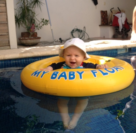 By far the best part of our rental in Mexico was the pool, as you can tell from Dylan's face!