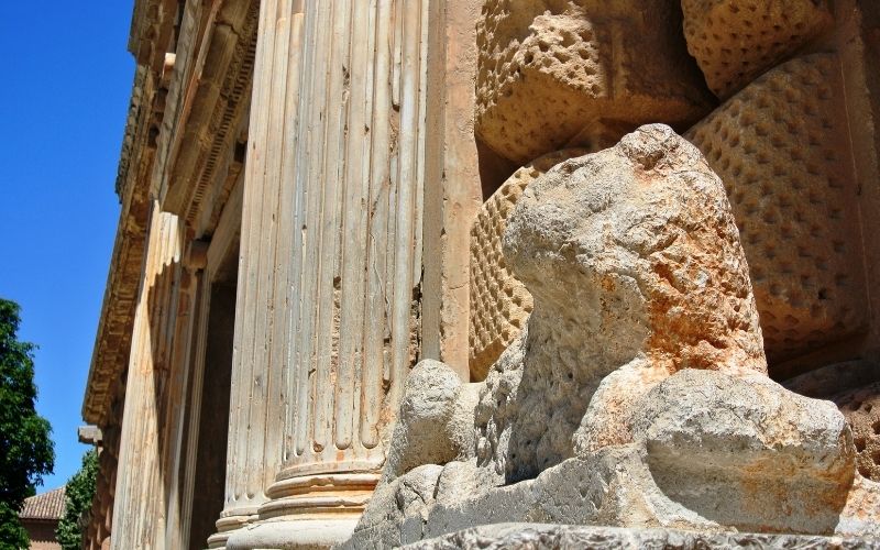 exterior detail from alhambra complex in granada, spain