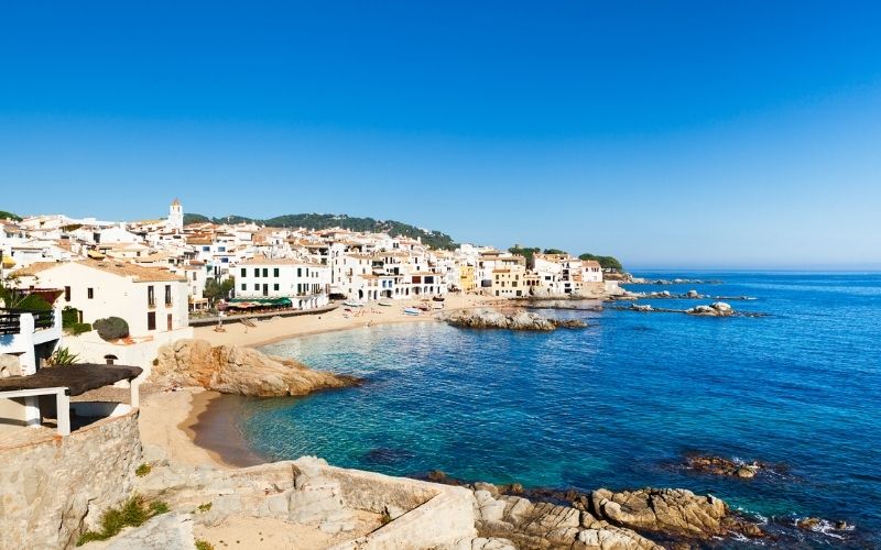 coastline of calella de palafrugell costa brava