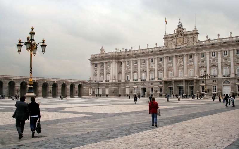 leaden skies over the massive masterpiece in the spanish capital 