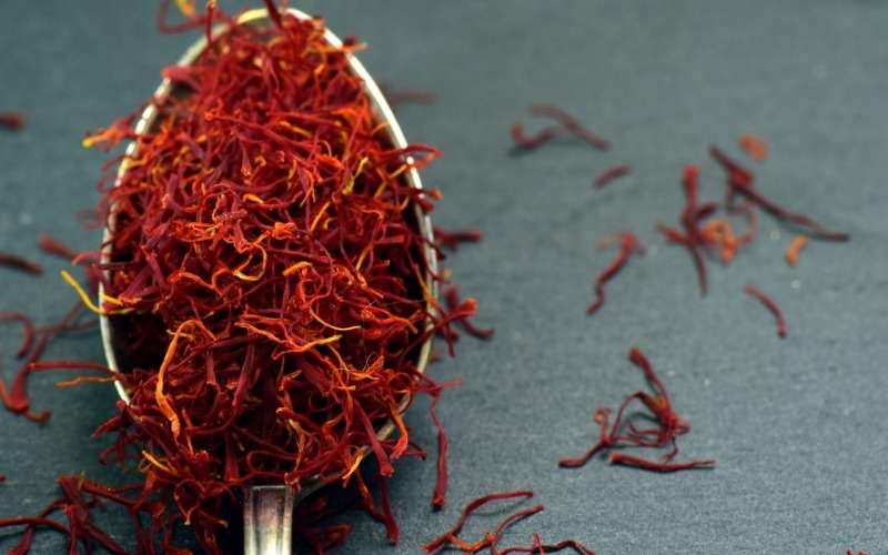 saffron in a spoon