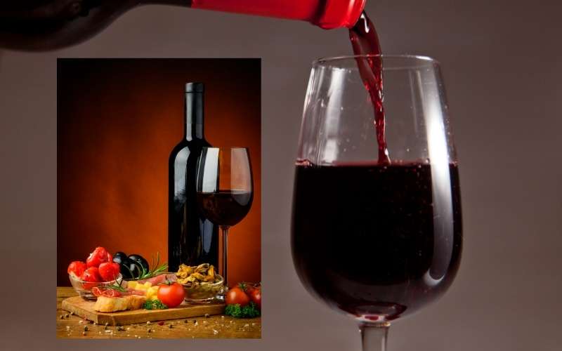 spanish tapas and red wine