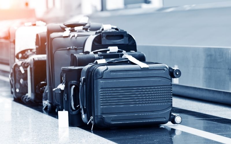 Photo of luggage on a conveyor