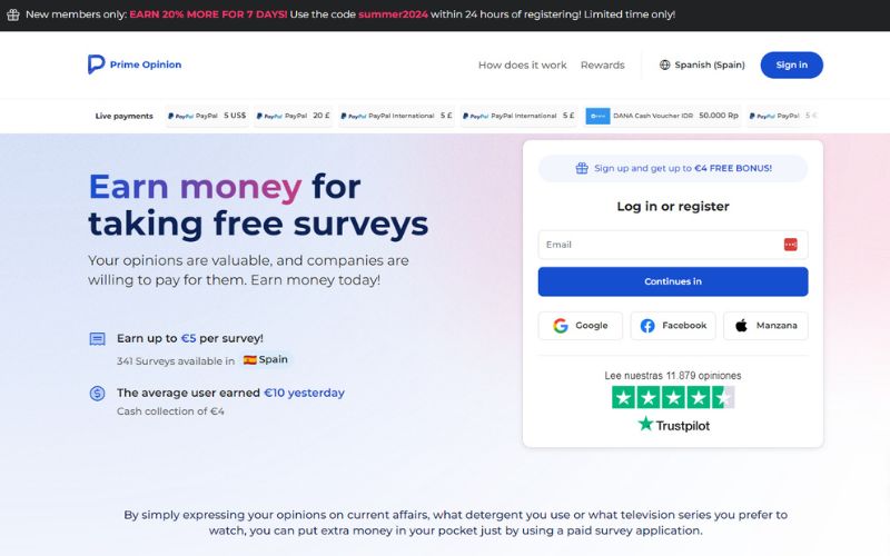 Paid Survey Sites Spain_Prime Opinion