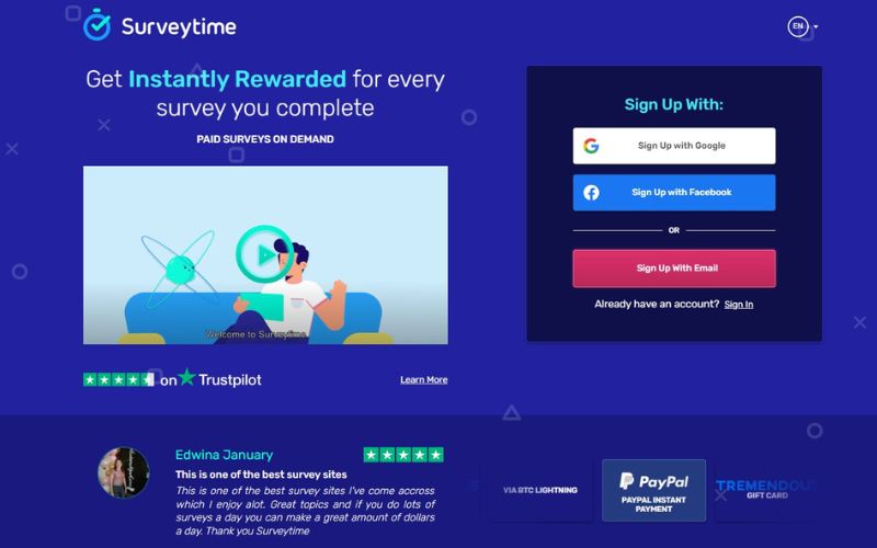 Surveytime Online Website