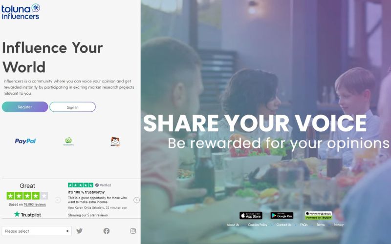 Paid Survey Sites Spain_Toluna Influencers