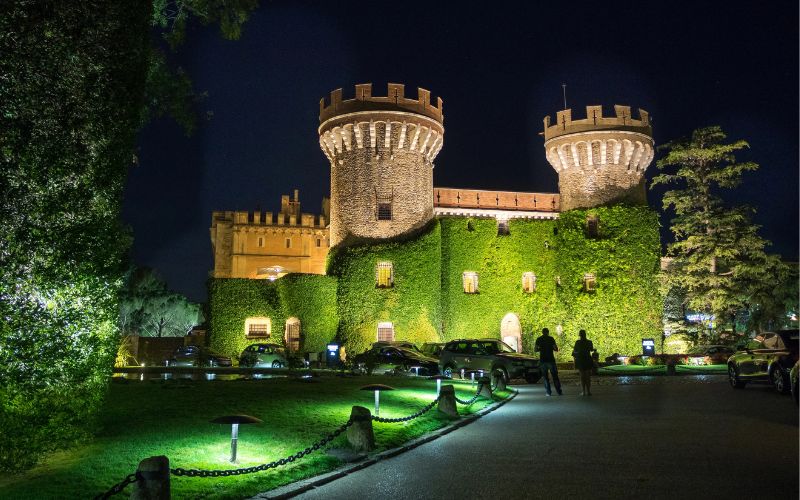 Peralada Castle at night