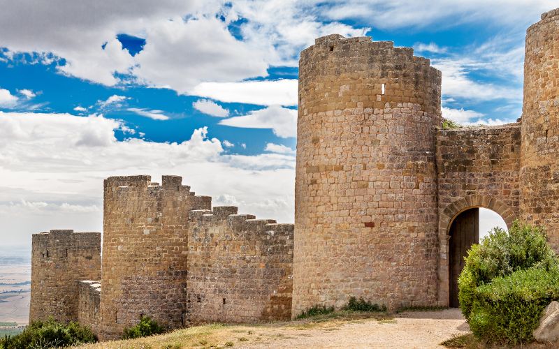 Thick walls and Romanesques style of Loarre Castle